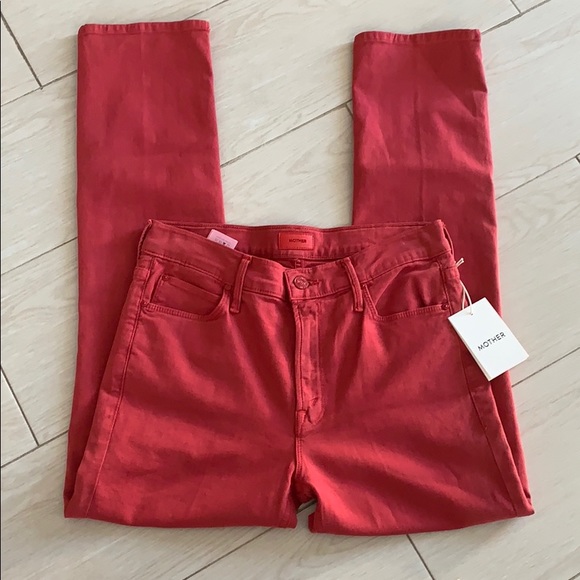 Mother mid rise dazzler ankle red jeans - Picture 3 of 11